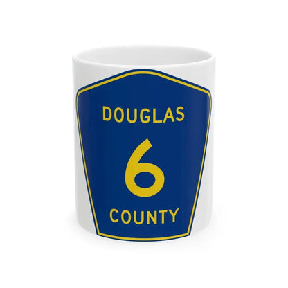 Douglas County 6 (Illinois) (Road Sign) White Coffee Mug 11oz - Go Mug Yourself