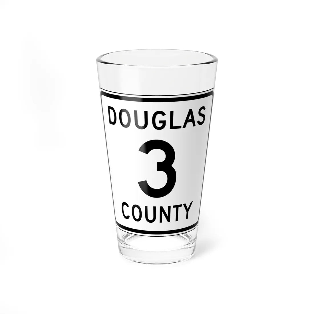 Douglas County Route 3 (Minnesota) (Road Sign) Pint Glass 16oz 16oz - Go Mug Yourself