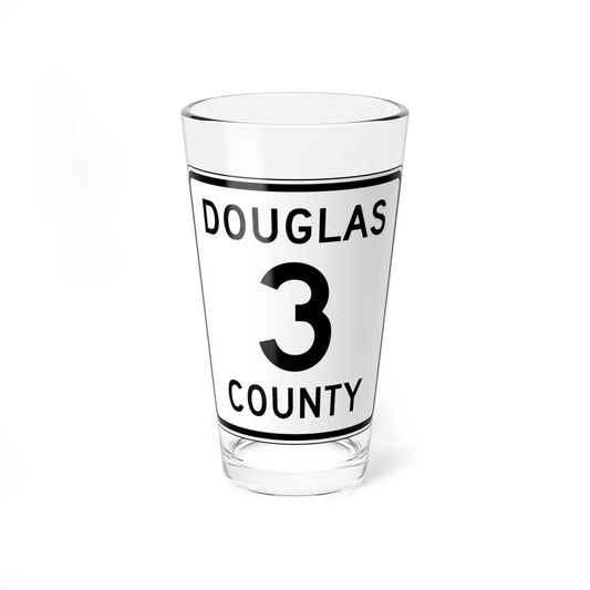 Douglas County Route 3 (Minnesota) (Road Sign) Pint Glass 16oz 16oz - Go Mug Yourself