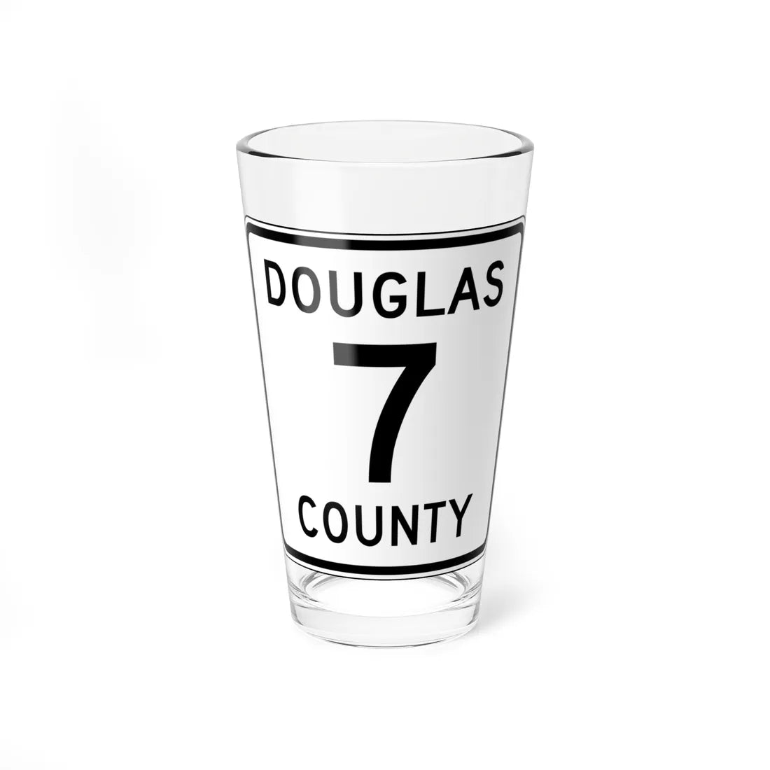 Douglas County Route 7 (Minnesota) (Road Sign) Pint Glass 16oz 16oz - Go Mug Yourself