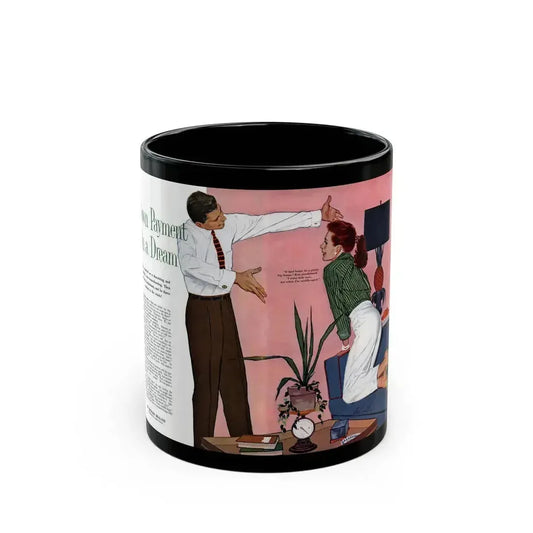 Down Payment on a Dream, Redbook, June 1957 - Black Coffee Mug 11oz - Go Mug Yourself