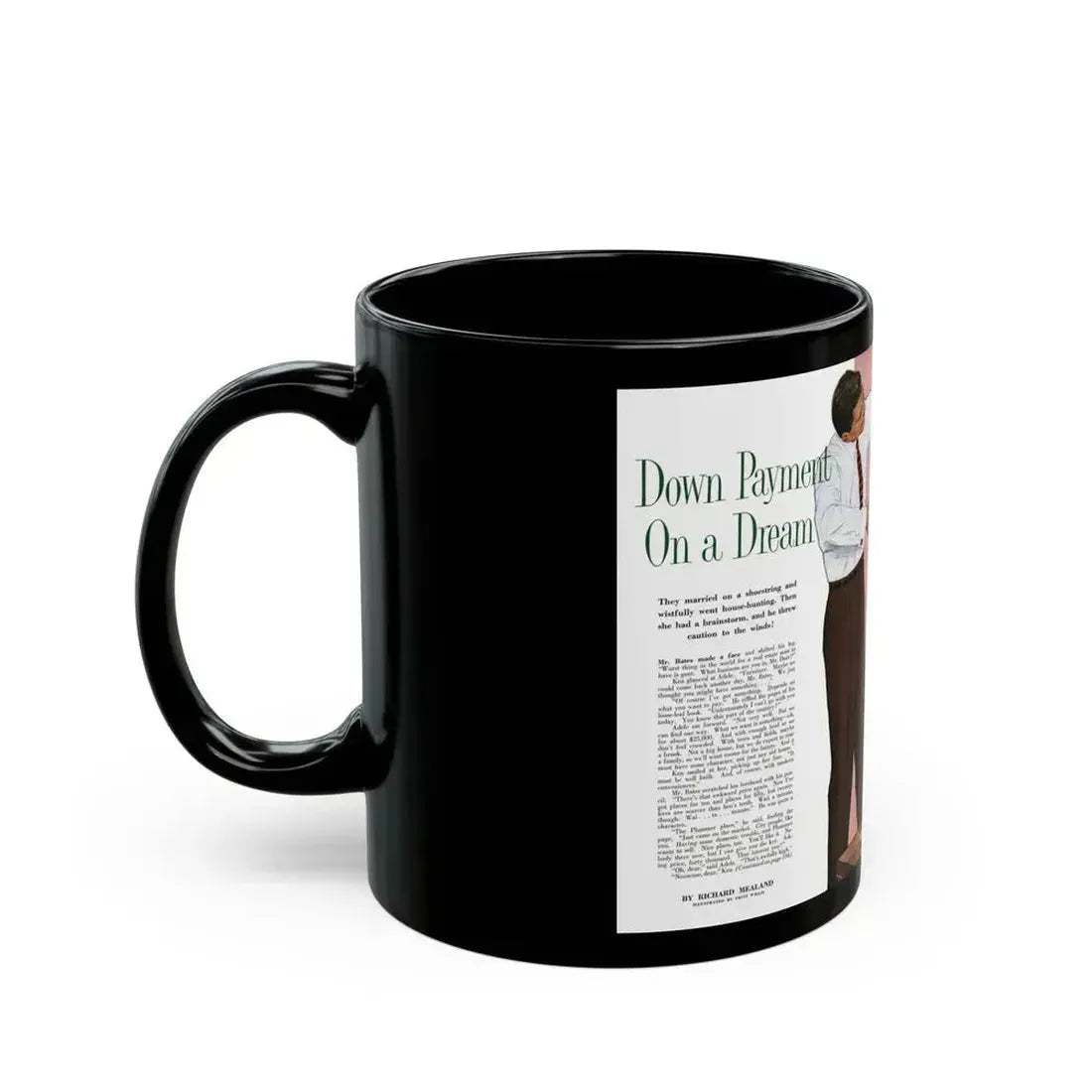 Down Payment on a Dream, Redbook, June 1957 - Black Coffee Mug - Go Mug Yourself