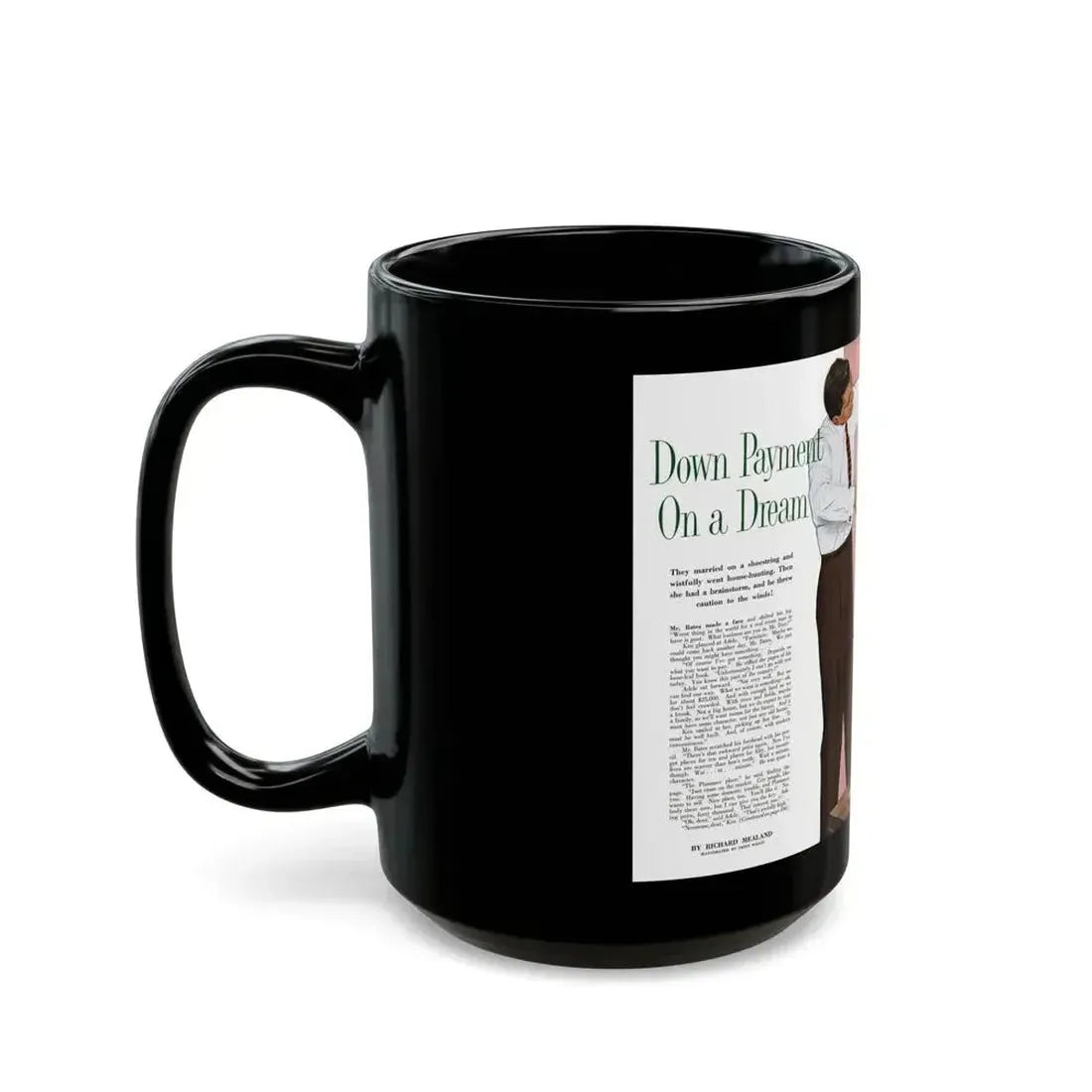 Down Payment on a Dream, Redbook, June 1957 - Black Coffee Mug - Go Mug Yourself