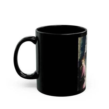 Down the Staircase, story illustration, circa 1955 - Black Coffee Mug - Go Mug Yourself