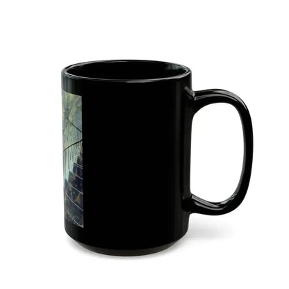 Down the Staircase, story illustration, circa 1955 - Black Coffee Mug - Go Mug Yourself