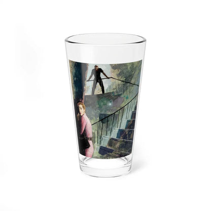 Down the Staircase, story illustration, circa 1955 - Pint Glass 16oz-16oz-Go Mug Yourself