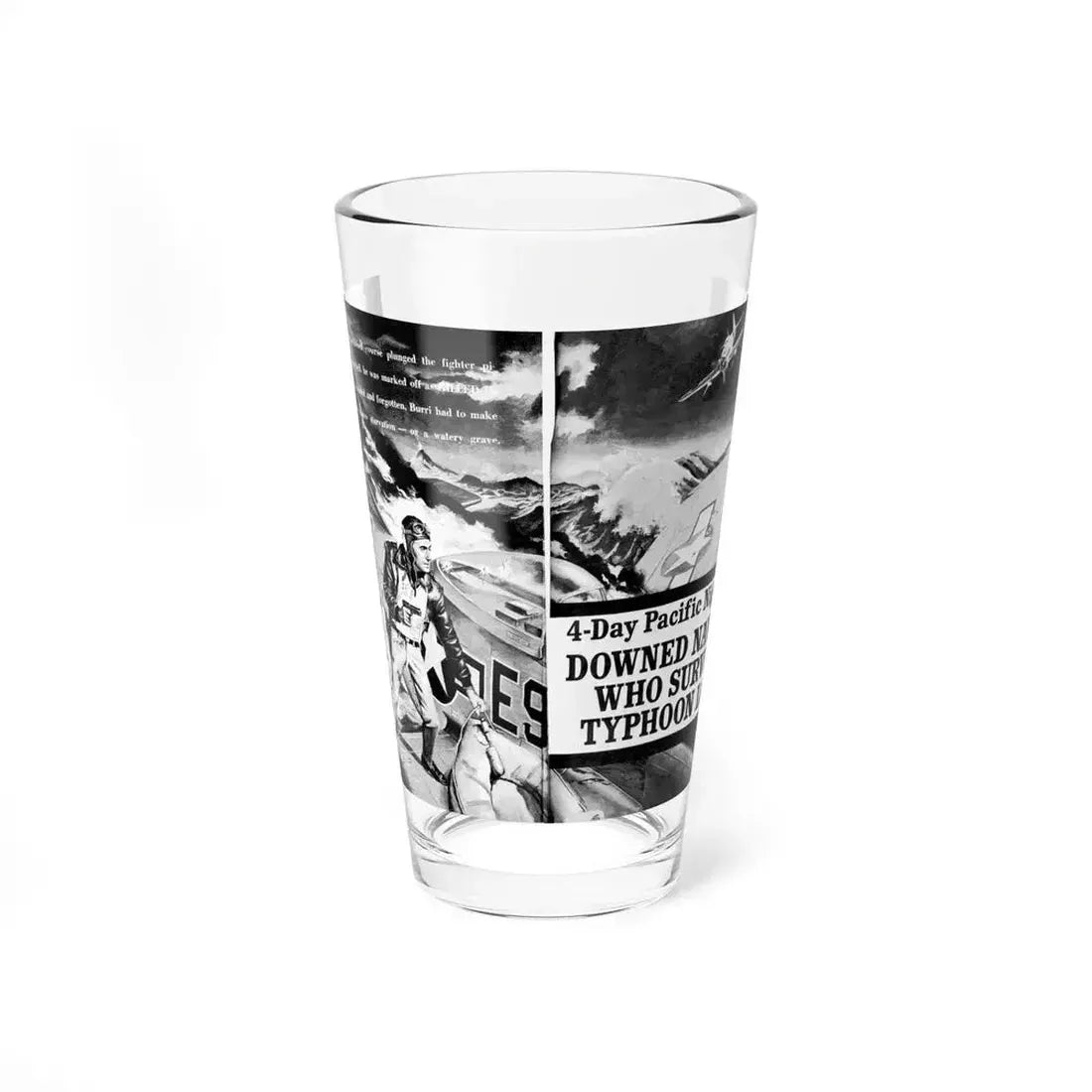 Downed Navy Ace Who Survived Typhoon Louise, Complete Man, February 1967 - Pint Glass 16oz 16oz - Go Mug Yourself