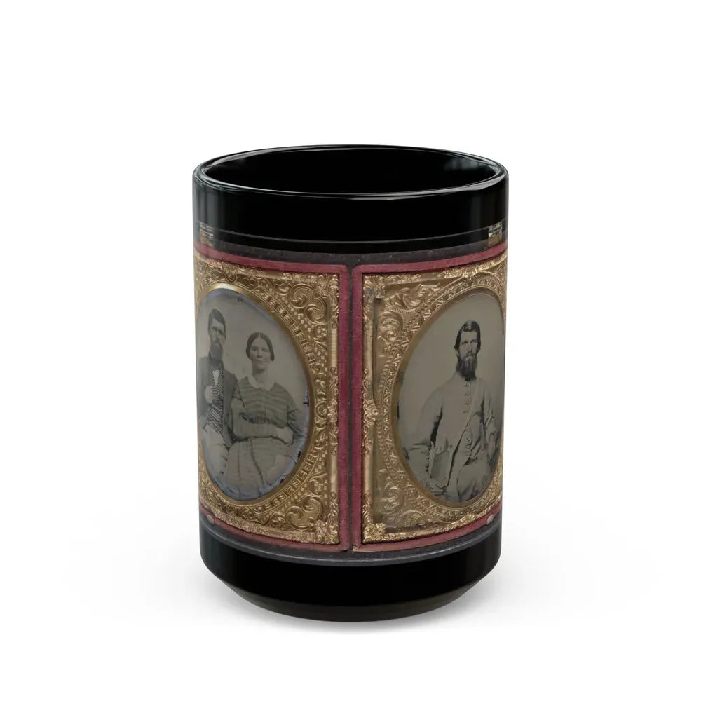 Dr. Alexander Harris Of 15th Virginia Infantry Regiment In Uniform And Dr. Harris With His Wife After The War (U.S. Civil War) Black Coffee Mug 15oz - Go Mug Yourself