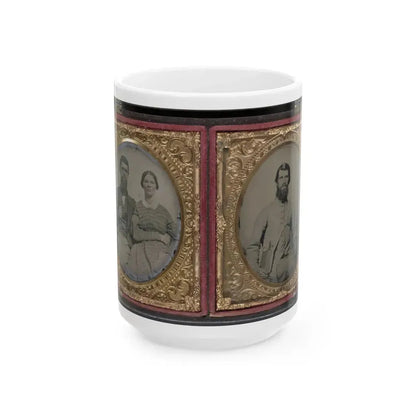 Dr. Alexander Harris Of 15th Virginia Infantry Regiment In Uniform And Dr. Harris With His Wife After The War (U.S. Civil War) White Coffee Mug 15oz - Go Mug Yourself