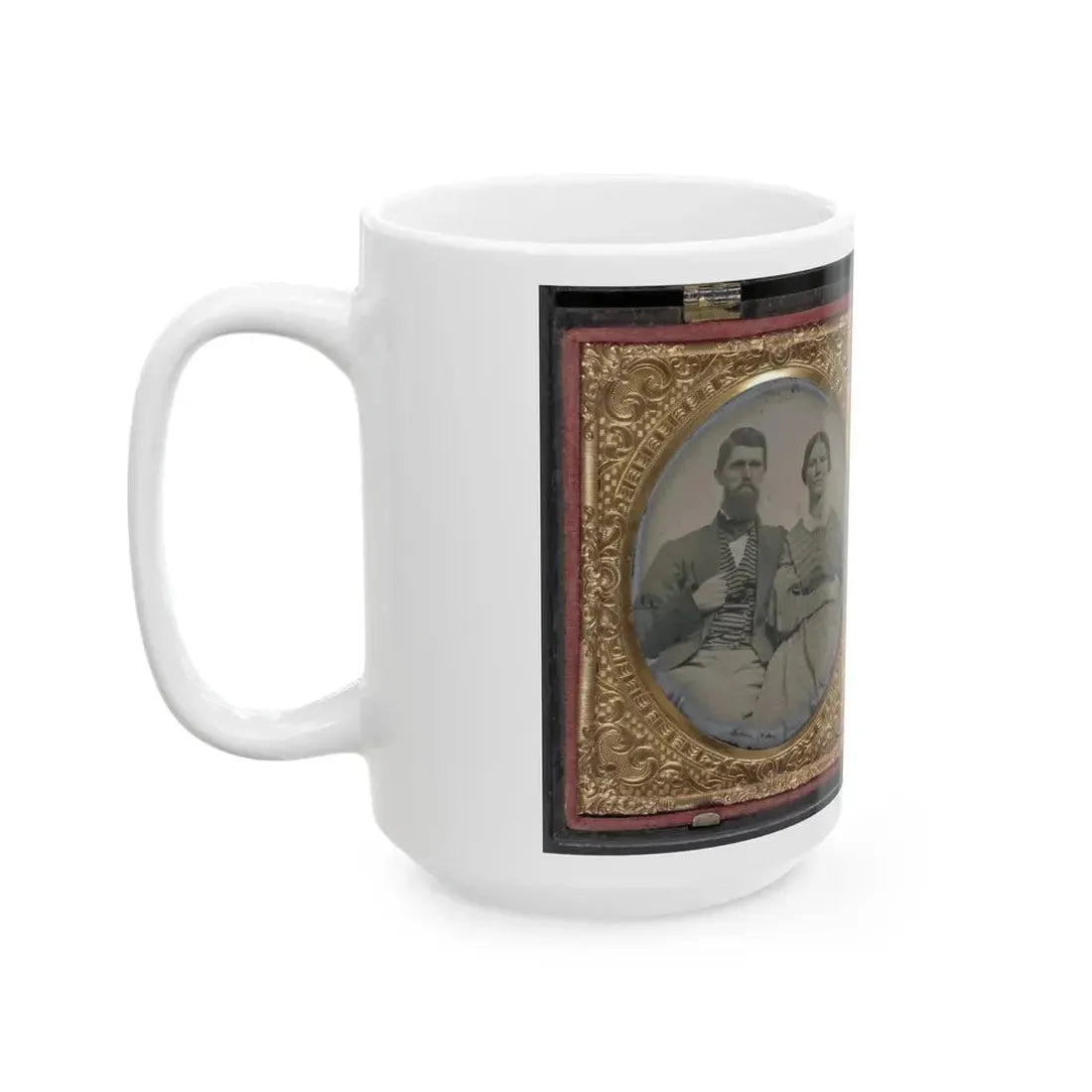 Dr. Alexander Harris Of 15th Virginia Infantry Regiment In Uniform And Dr. Harris With His Wife After The War (U.S. Civil War) White Coffee Mug - Go Mug Yourself