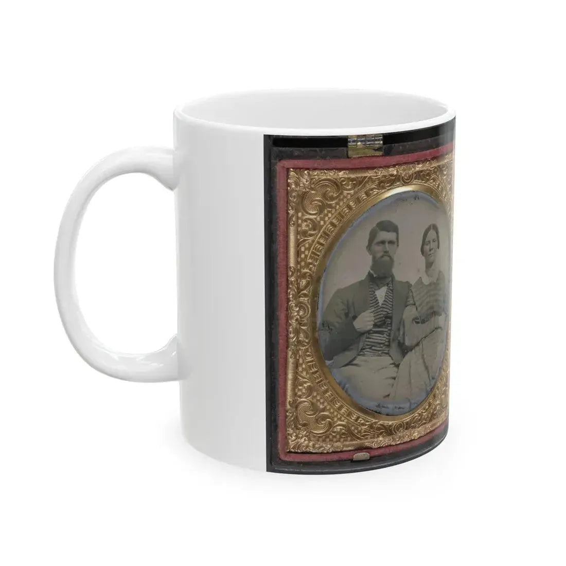 Dr. Alexander Harris Of 15th Virginia Infantry Regiment In Uniform And Dr. Harris With His Wife After The War (U.S. Civil War) White Coffee Mug - Go Mug Yourself