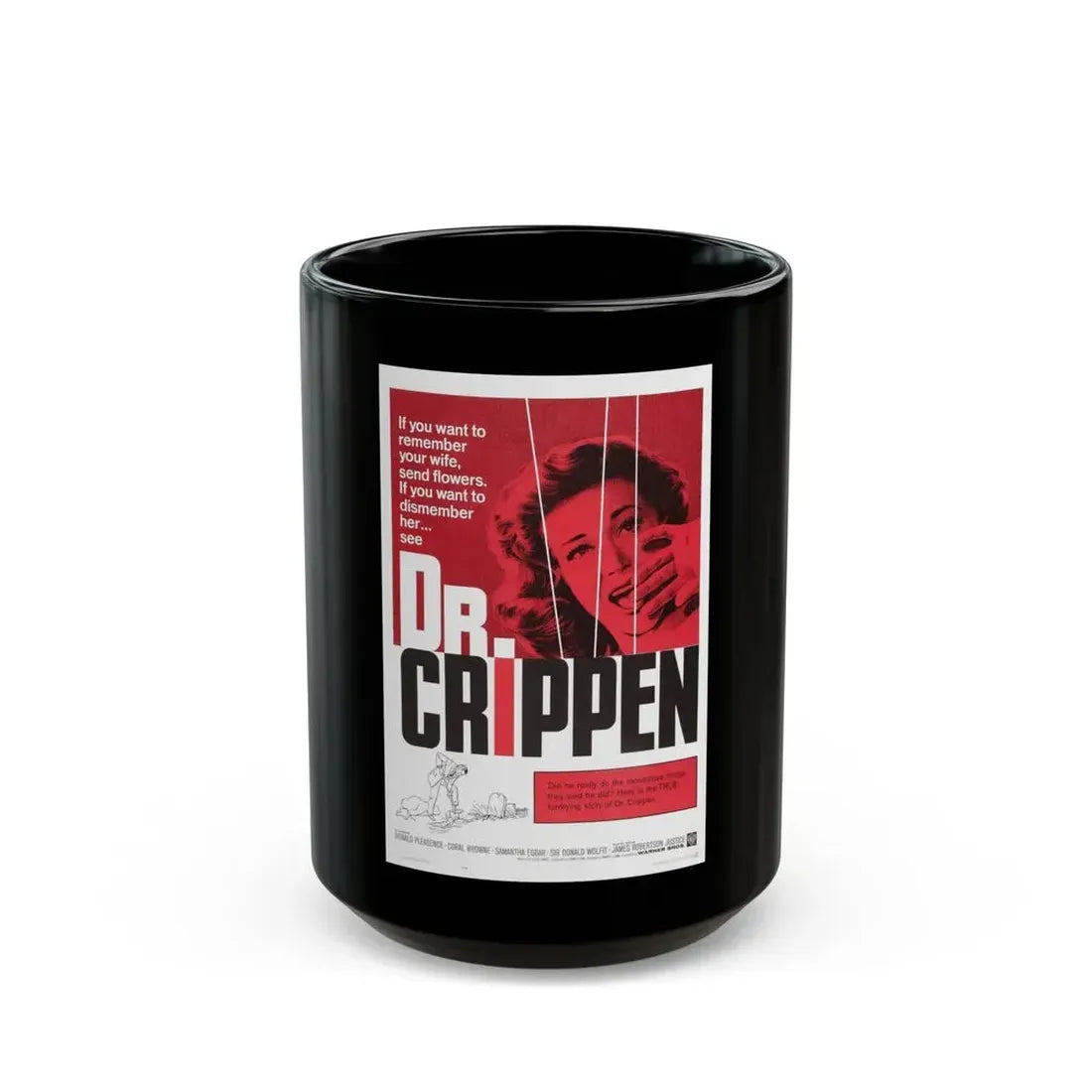 DR. CRIPPEN 1962 Movie Poster - Black Coffee Mug 15oz - Go Mug Yourself
