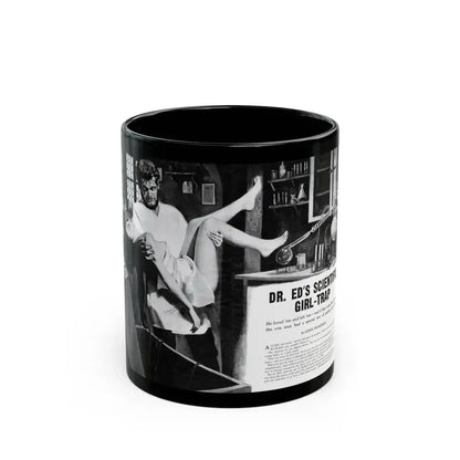 Dr. Ed's Scientific Girl-Trap, Men magazine, November 1957 - Black Coffee Mug 11oz - Go Mug Yourself