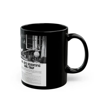 Dr. Ed's Scientific Girl-Trap, Men magazine, November 1957 - Black Coffee Mug - Go Mug Yourself