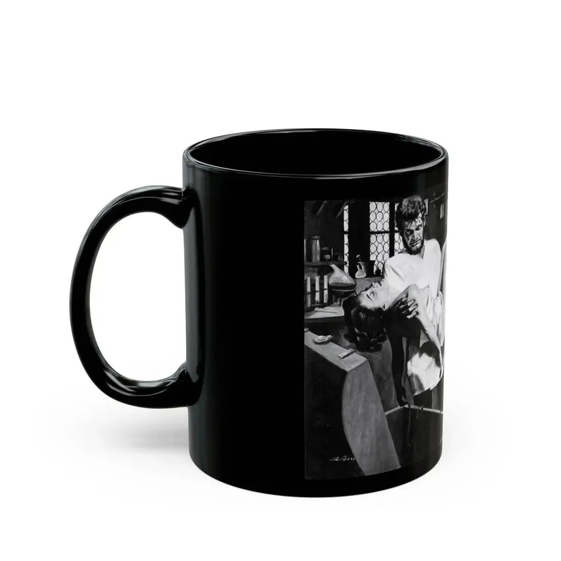 Dr. Ed's Scientific Girl-Trap, Men magazine, November 1957 - Black Coffee Mug - Go Mug Yourself