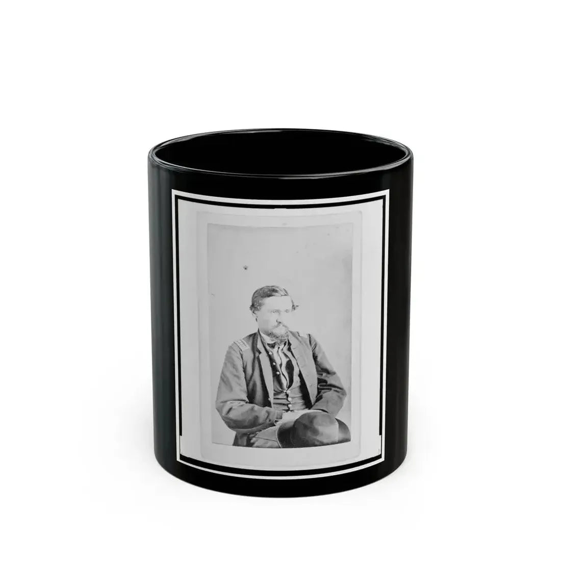 Dr. Felix Blazer, First Assistant Surgeon In The 32nd Indiana Regiment, Half-Length Portrait, Seated, Facing Front (U.S. Civil War) Black Coffee Mug 11oz - Go Mug Yourself