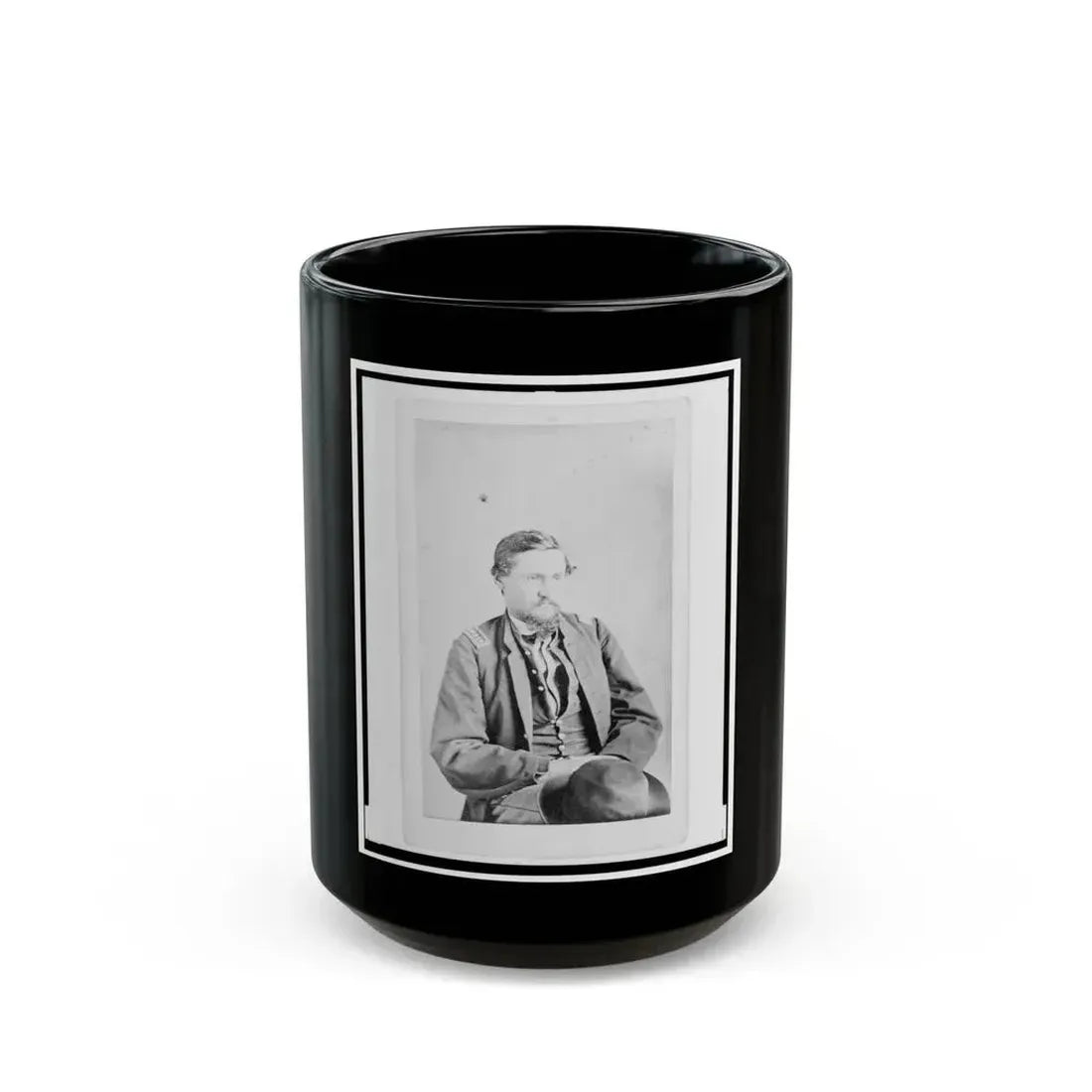 Dr. Felix Blazer, First Assistant Surgeon In The 32nd Indiana Regiment, Half-Length Portrait, Seated, Facing Front (U.S. Civil War) Black Coffee Mug 15oz - Go Mug Yourself