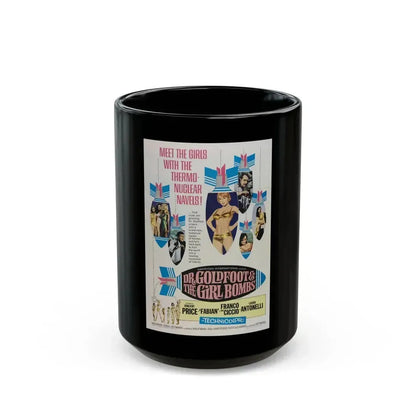 DR. GOLDFOOT AND THE BIKINI BOMBS 1966 Movie Poster - Black Coffee Mug 15oz - Go Mug Yourself