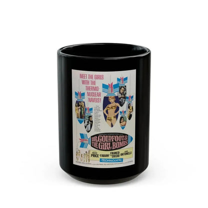 DR. GOLDFOOT AND THE BIKINI BOMBS 1966 Movie Poster - Black Coffee Mug 15oz - Go Mug Yourself