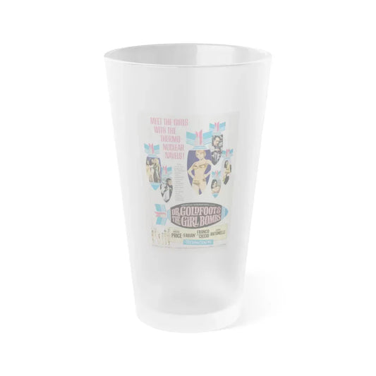 DR. GOLDFOOT AND THE BIKINI BOMBS 1966 Movie Poster - Frosted Pint Glass 16oz 16oz Frosted - Go Mug Yourself