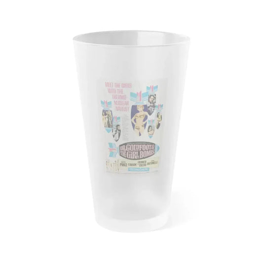 DR. GOLDFOOT AND THE BIKINI BOMBS 1966 Movie Poster - Frosted Pint Glass 16oz 16oz Frosted - Go Mug Yourself