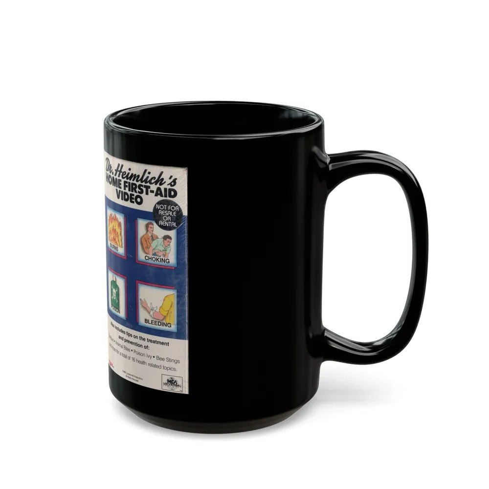 DR HEINLICHS HOME FIRST AID VIDEO (VHS COVER) - Black Coffee Mug-Go Mug Yourself