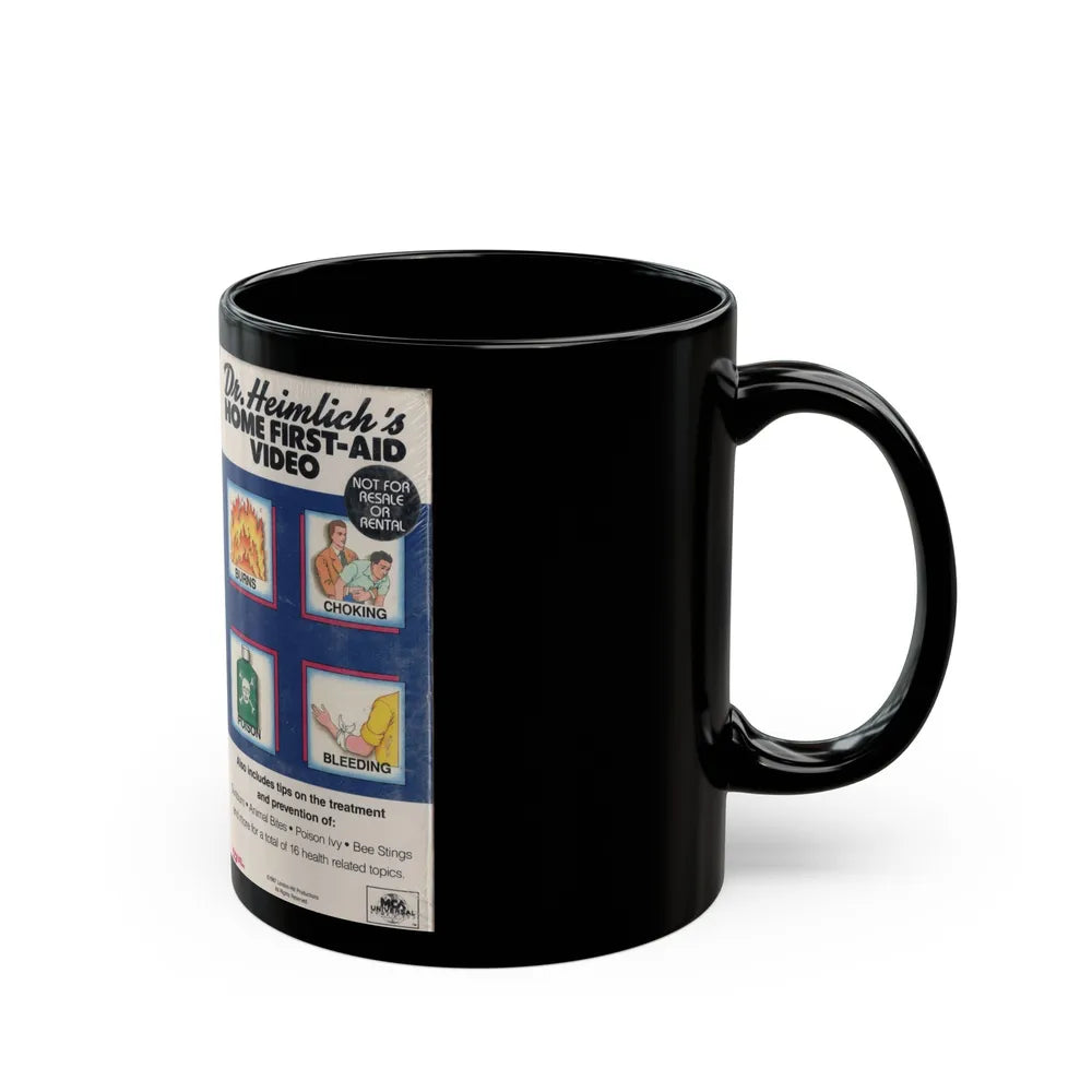 DR HEINLICHS HOME FIRST AID VIDEO (VHS COVER) - Black Coffee Mug-Go Mug Yourself