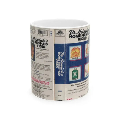 DR HEINLICHS HOME FIRST AID VIDEO (VHS COVER) - White Coffee Mug 11oz - Go Mug Yourself