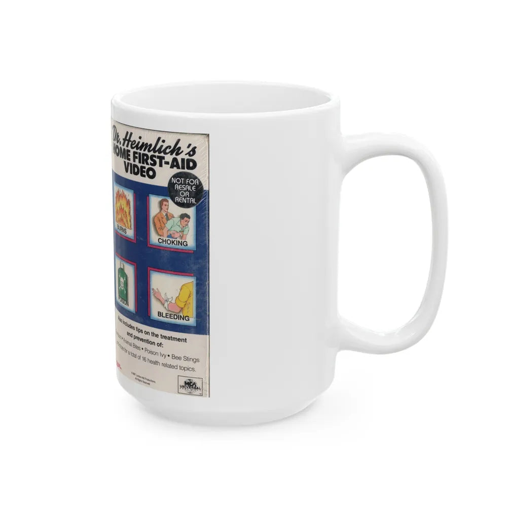 DR HEINLICHS HOME FIRST AID VIDEO (VHS COVER) - White Coffee Mug-Go Mug Yourself