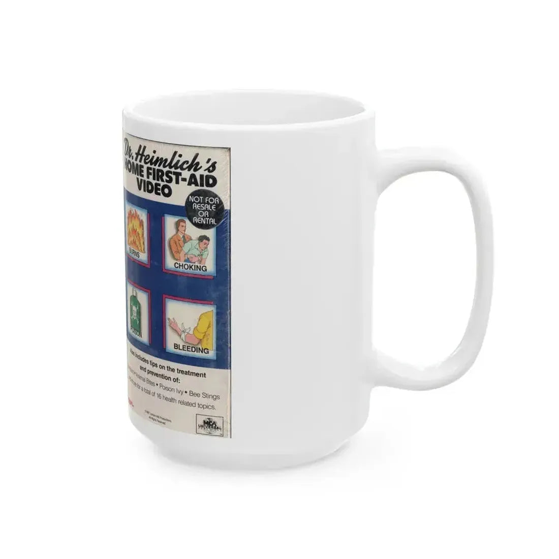 DR HEINLICHS HOME FIRST AID VIDEO (VHS COVER) - White Coffee Mug - Go Mug Yourself