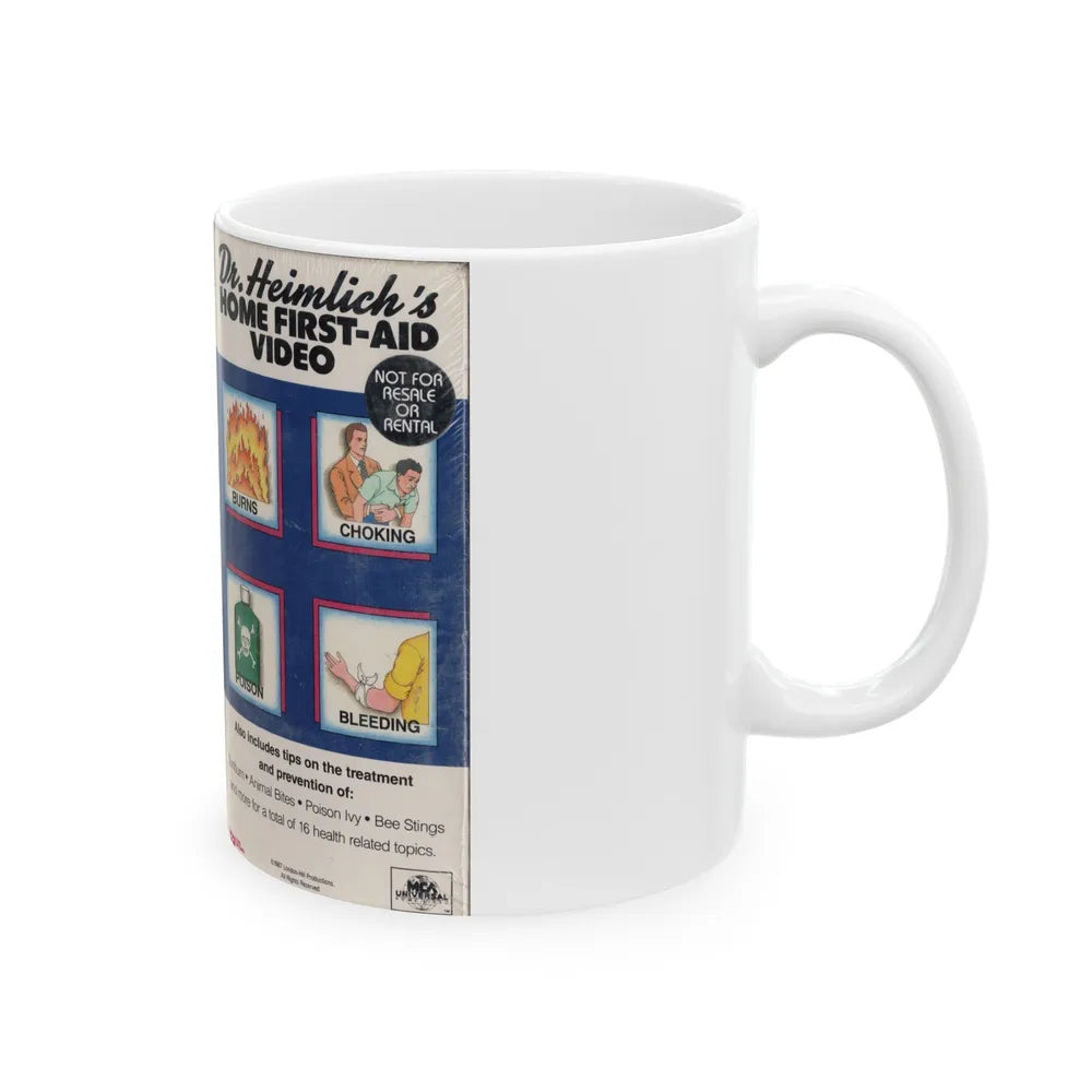 DR HEINLICHS HOME FIRST AID VIDEO (VHS COVER) - White Coffee Mug-Go Mug Yourself