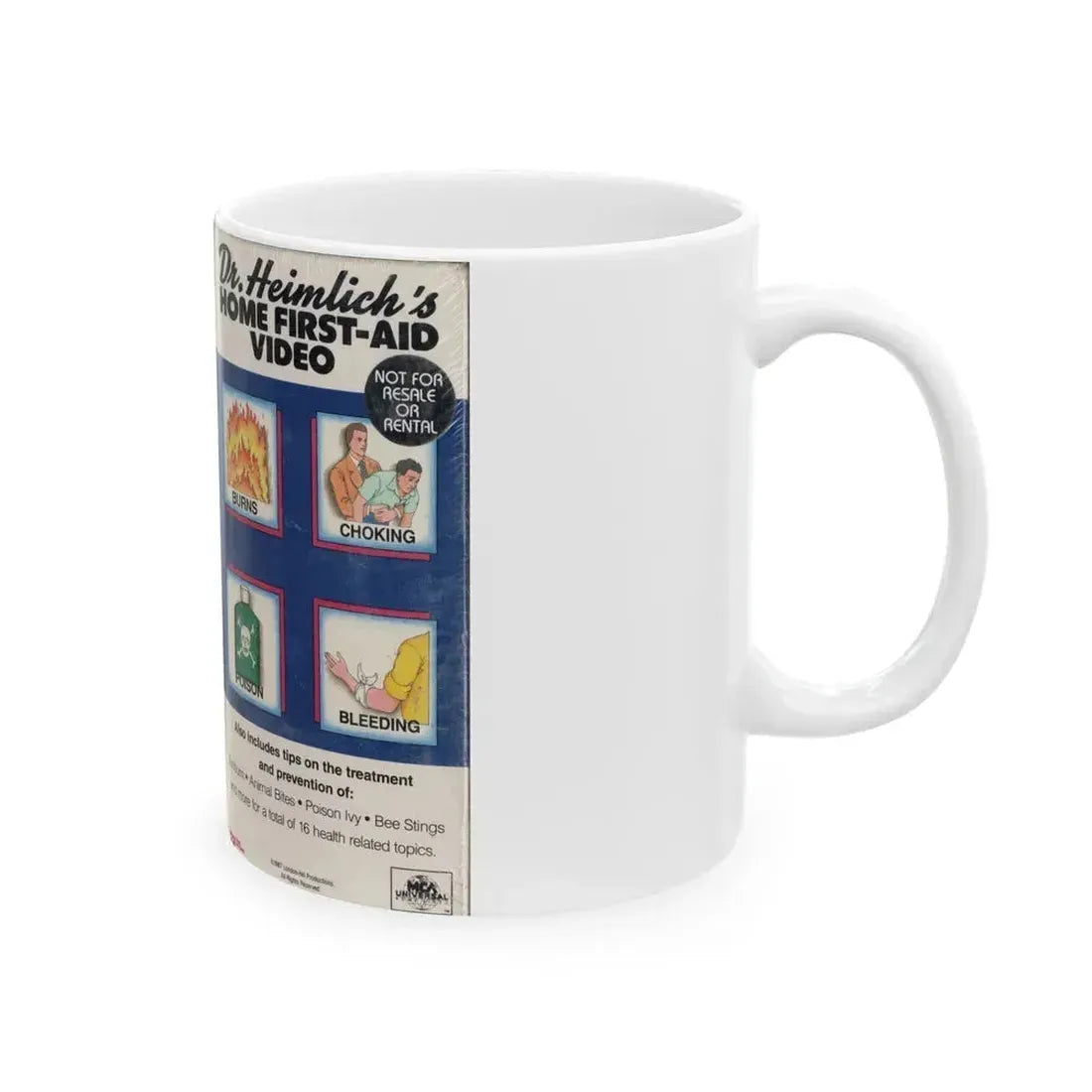 DR HEINLICHS HOME FIRST AID VIDEO (VHS COVER) - White Coffee Mug - Go Mug Yourself