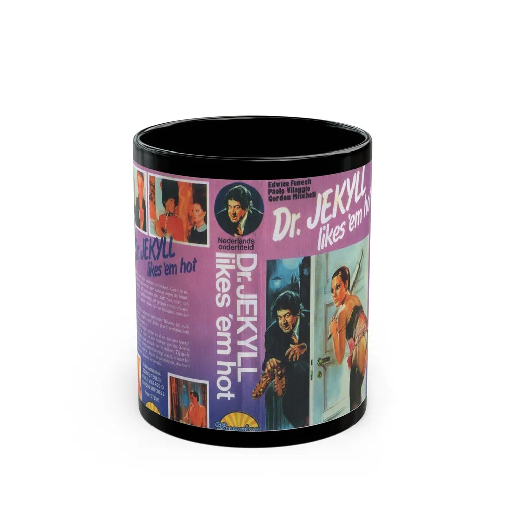 DR JECKYLL LIKES EM HOT (VHS COVER) - Black Coffee Mug-11oz-Go Mug Yourself