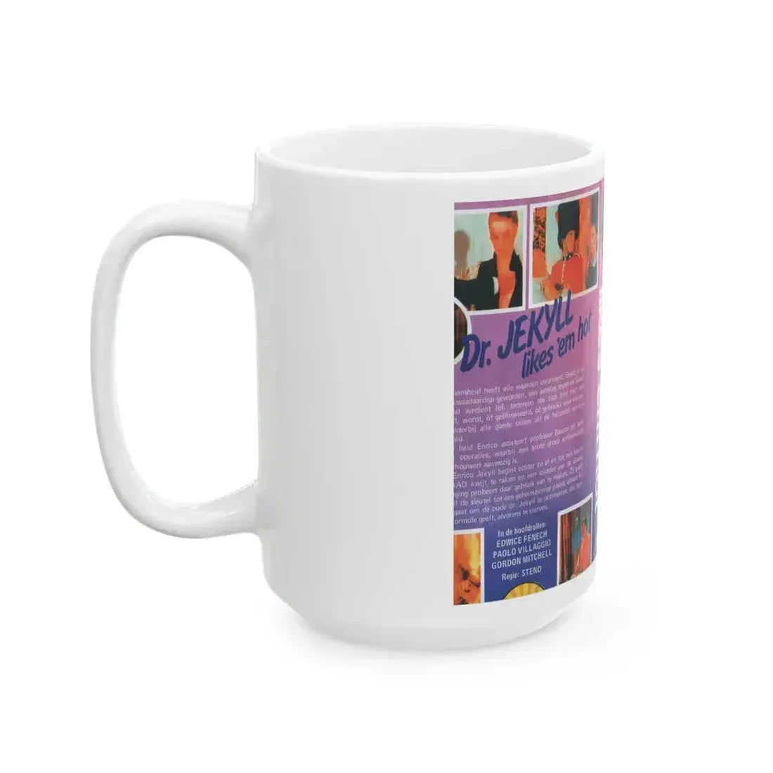 DR JECKYLL LIKES EM HOT (VHS COVER) - White Coffee Mug - Go Mug Yourself