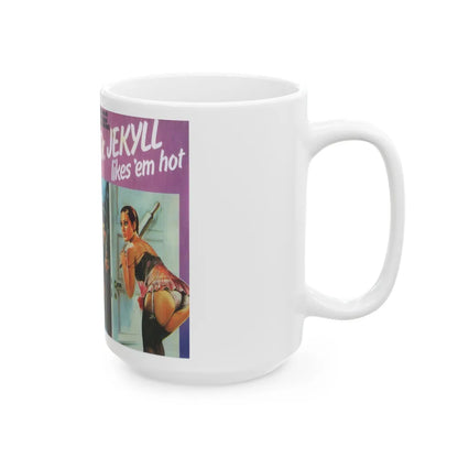 DR JECKYLL LIKES EM HOT (VHS COVER) - White Coffee Mug-Go Mug Yourself