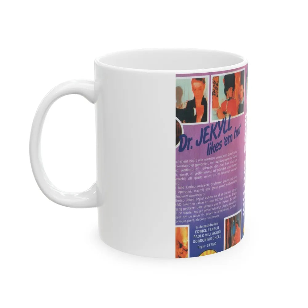 DR JECKYLL LIKES EM HOT (VHS COVER) - White Coffee Mug-Go Mug Yourself