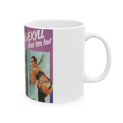 DR JECKYLL LIKES EM HOT (VHS COVER) - White Coffee Mug - Go Mug Yourself