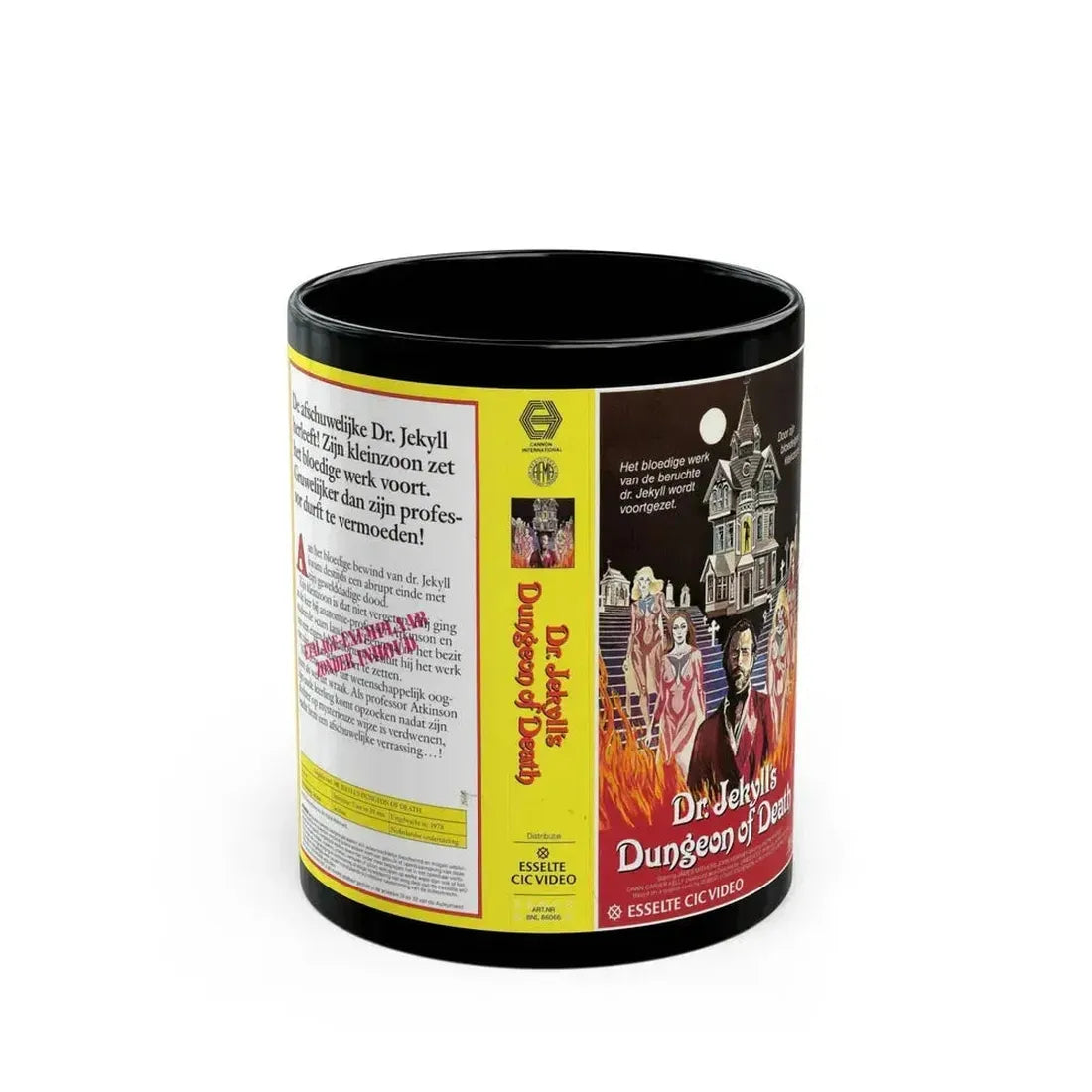 DR JEKYLLS DUNGEON OF DEATH CANON ESSELTE CIC VIDEO (VHS COVER) - Black Coffee Mug 11oz - Go Mug Yourself