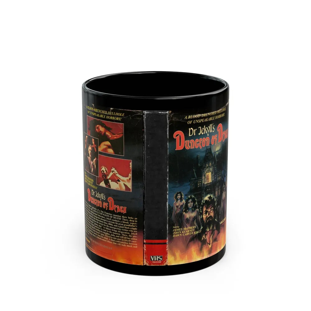 DR JEKYLLS DUNGEON OF DEATH (VHS COVER) - Black Coffee Mug-11oz-Go Mug Yourself