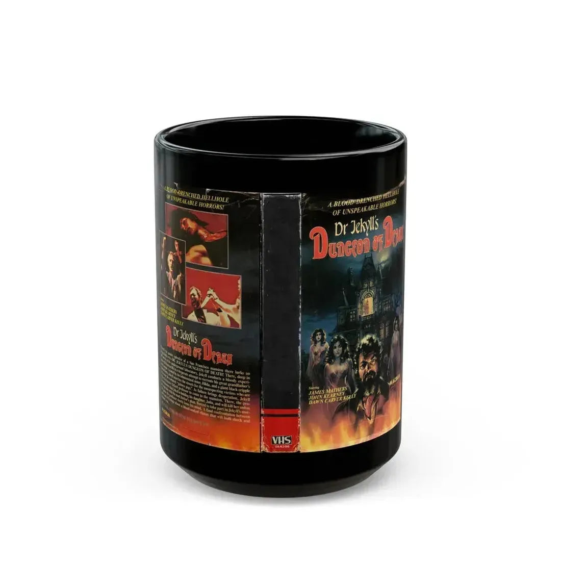 DR JEKYLLS DUNGEON OF DEATH (VHS COVER) - Black Coffee Mug 15oz - Go Mug Yourself