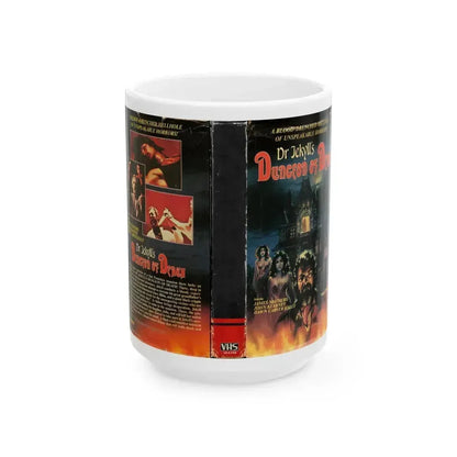 DR JEKYLLS DUNGEON OF DEATH (VHS COVER) - White Coffee Mug 15oz - Go Mug Yourself