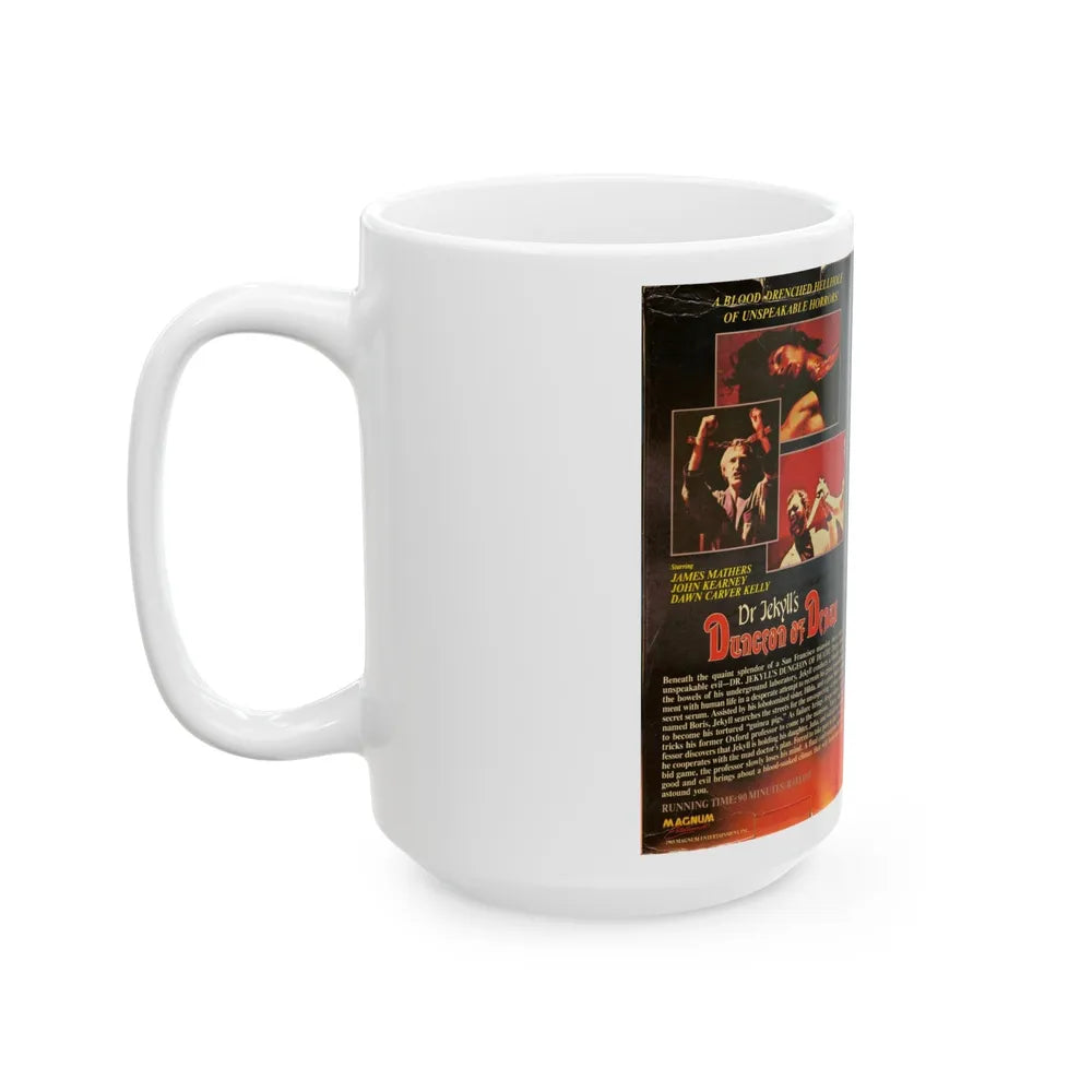 DR JEKYLLS DUNGEON OF DEATH (VHS COVER) - White Coffee Mug-Go Mug Yourself