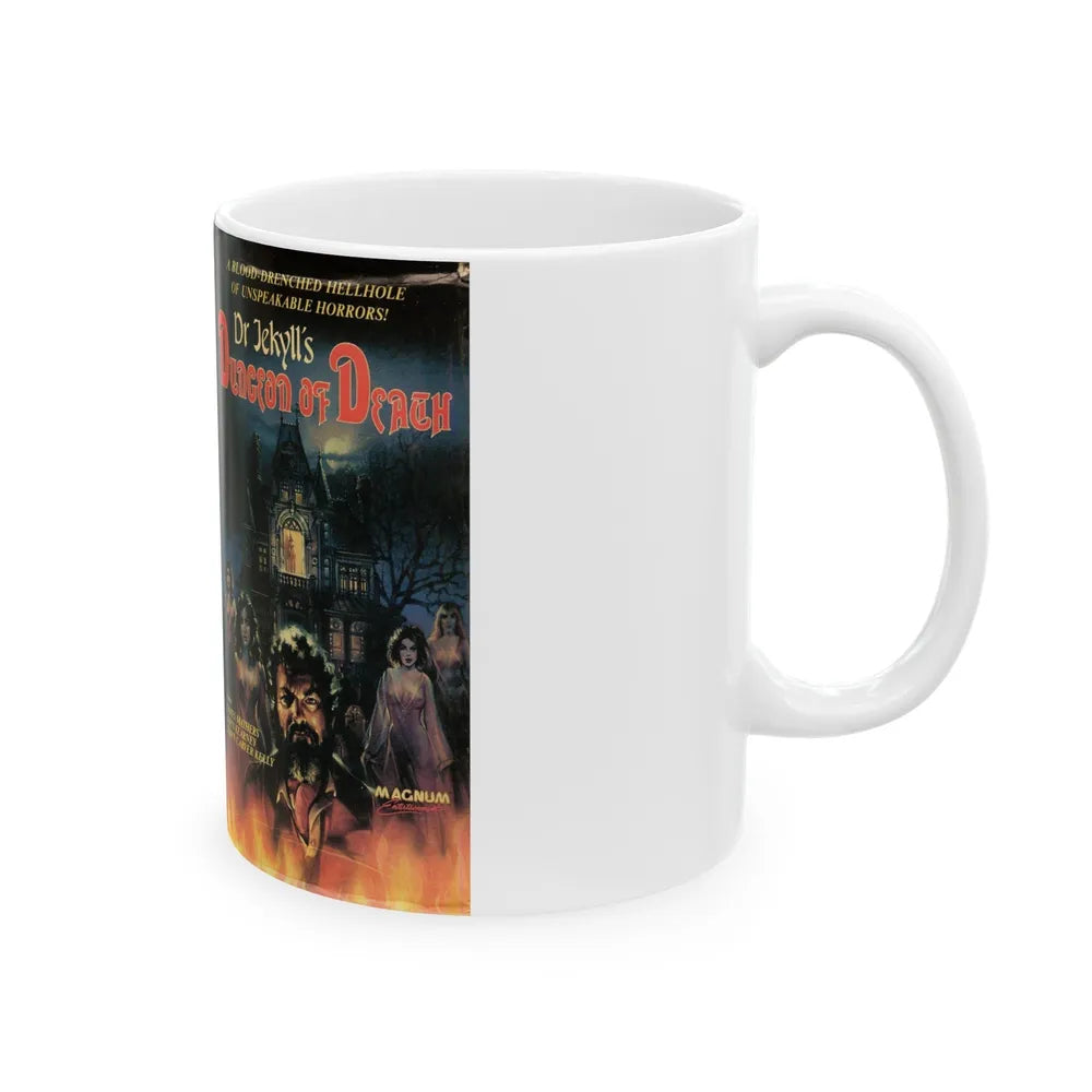 DR JEKYLLS DUNGEON OF DEATH (VHS COVER) - White Coffee Mug-Go Mug Yourself