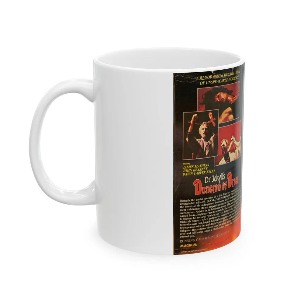 DR JEKYLLS DUNGEON OF DEATH (VHS COVER) - White Coffee Mug-Go Mug Yourself