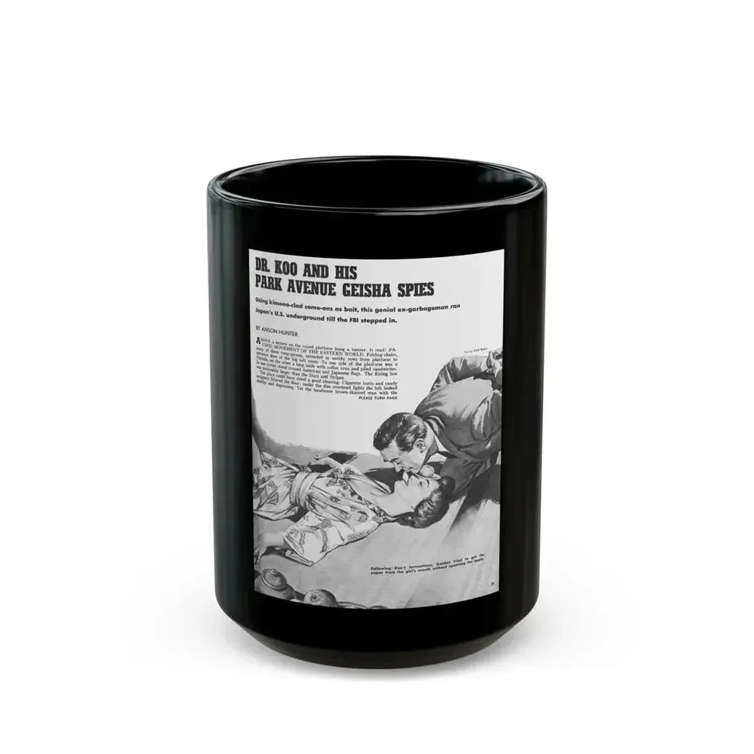 Dr. Koo And His Park Avenue Geisha Spies, Action for Men, August 1959 - Black Coffee Mug 15oz - Go Mug Yourself
