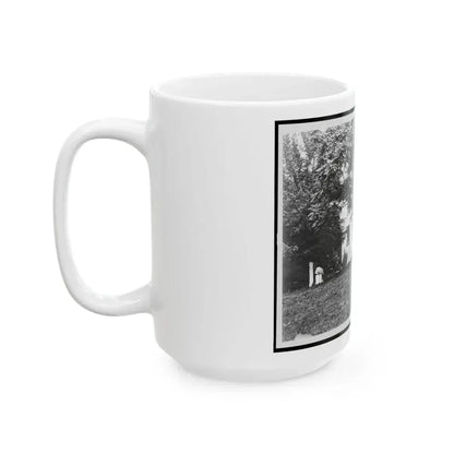 D.R. Miller House, With Family On Porch, Hagerstown Pike, Antietam, Maryland (U.S. Civil War) White Coffee Mug - Go Mug Yourself