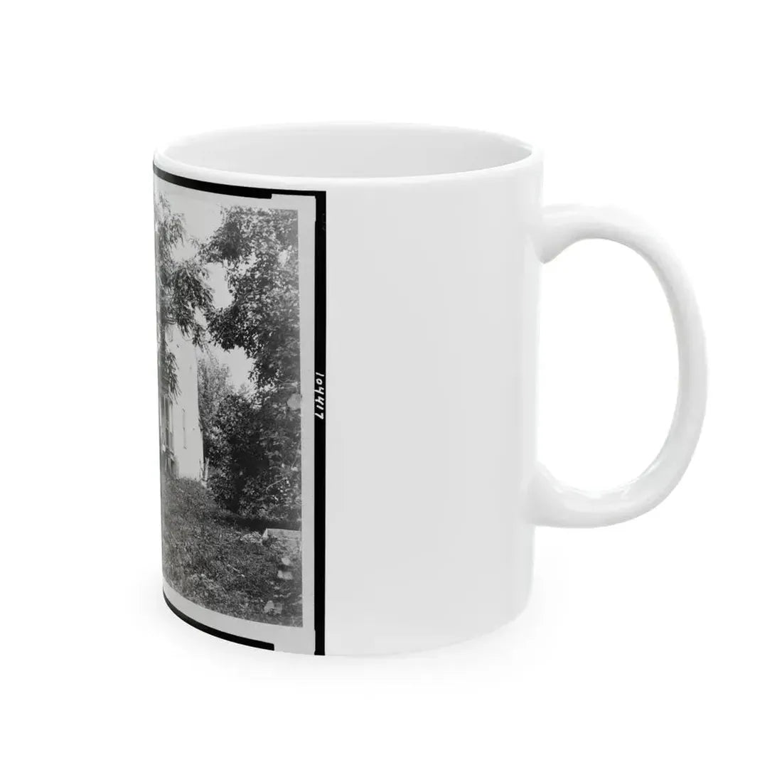D.R. Miller House, With Family On Porch, Hagerstown Pike, Antietam, Maryland (U.S. Civil War) White Coffee Mug - Go Mug Yourself