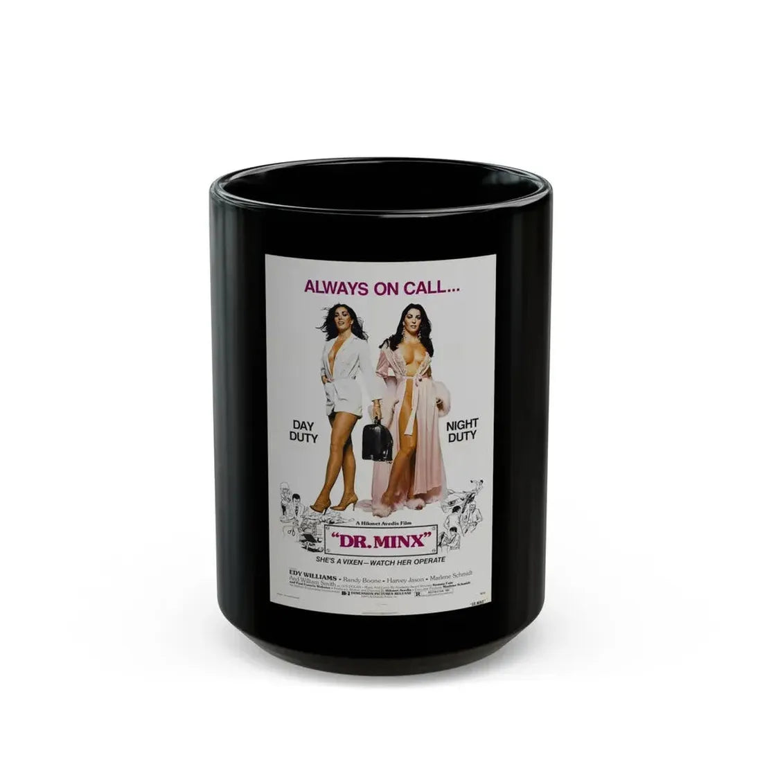 DR. MINX 1975 Movie Poster - Black Coffee Mug 15oz - Go Mug Yourself