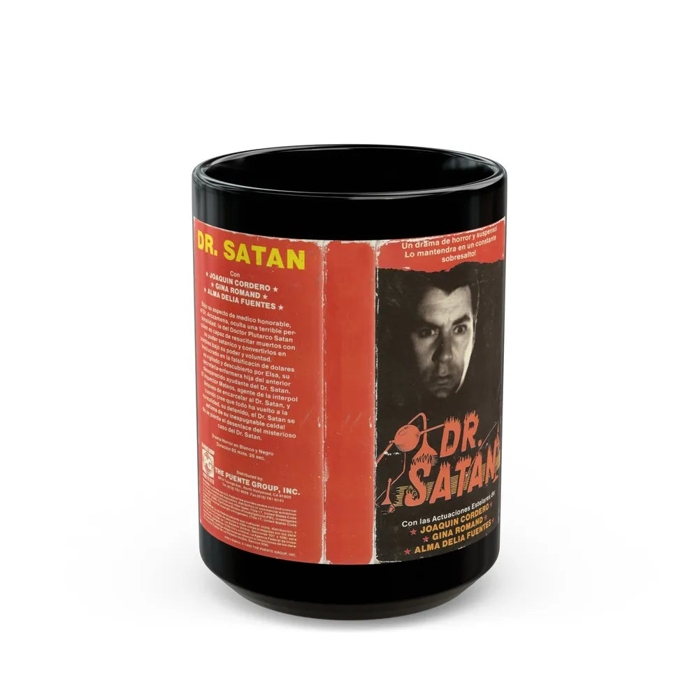 DR SATAN (VHS COVER) - Black Coffee Mug-15oz-Go Mug Yourself