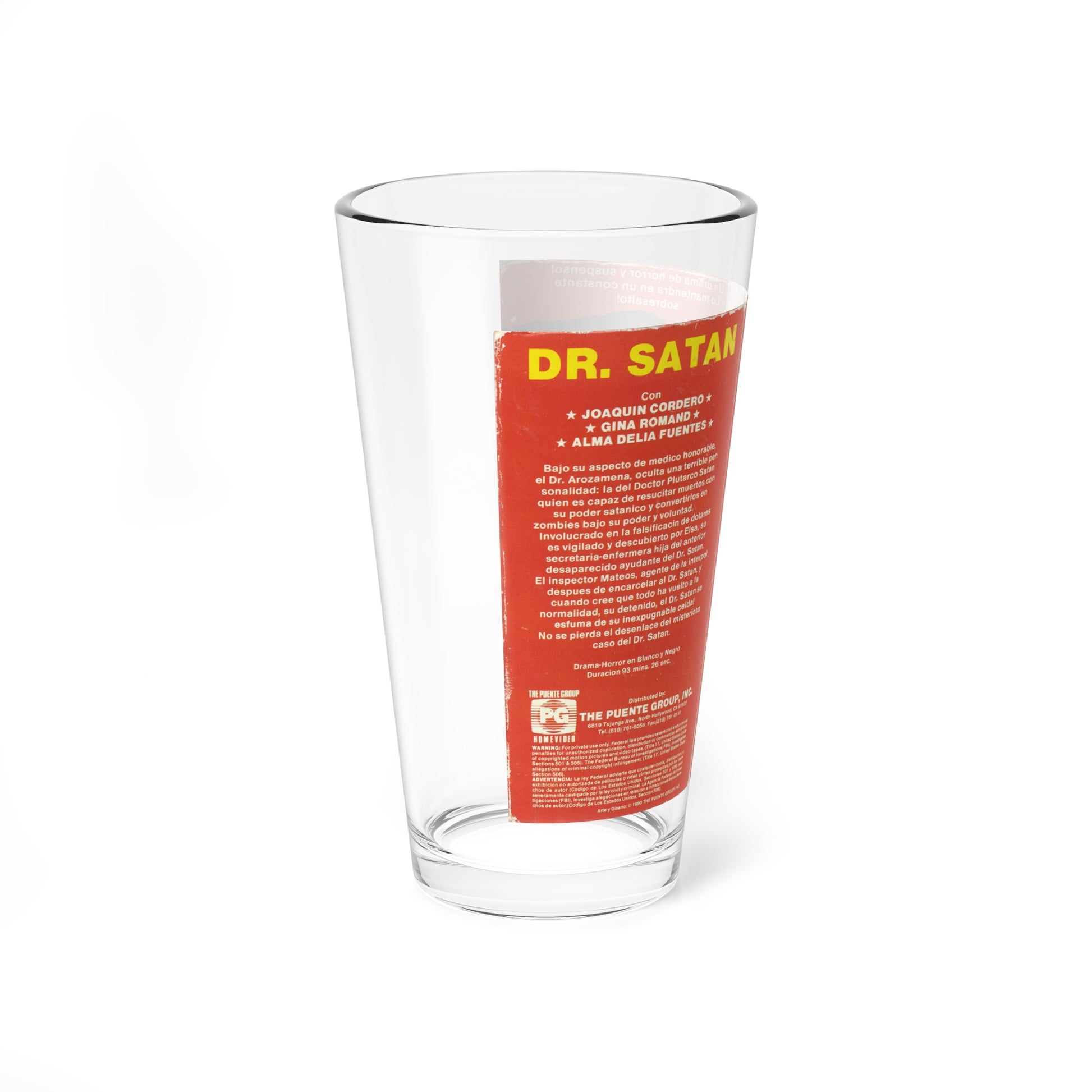 DR SATAN (VHS COVER) Pint Glass 16oz-Go Mug Yourself